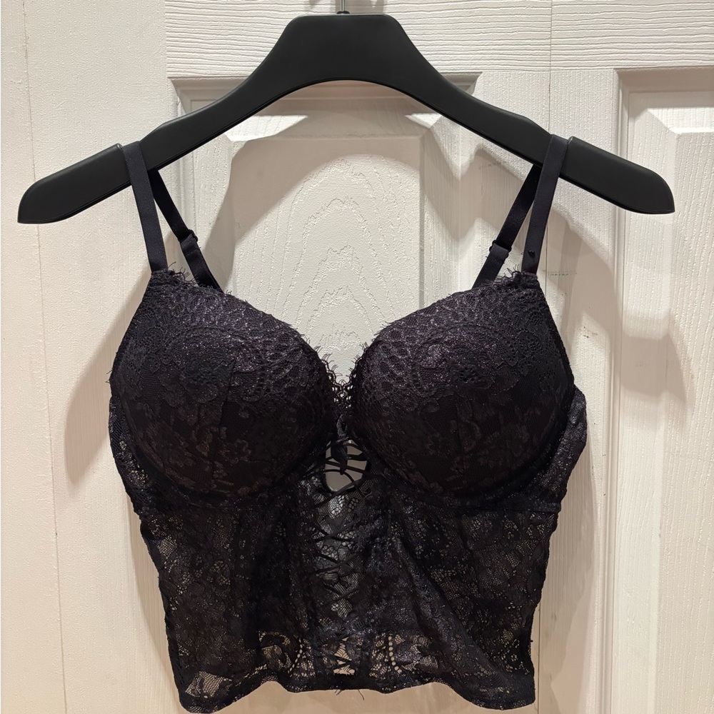 La SENZA Black Lace Longline Bra